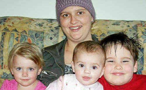 Janelle Fien, with her children Jaz Dromgold, 3, Eleanor Dromgold, six months and Camerin Dromgold, 4. Janelle Fien, with her children Jaz Dromgold, 3, Eleanor Dromgold, six months and Camerin Dromgold, 4.